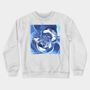 complex pattern and design in shades of BLUE in ICE Crewneck Sweatshirt